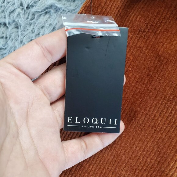 Eloquii Skirt Womens 16 Brown Corduroy Belted A-Line Mini Skirt *NWT* - Picture 4 of 10